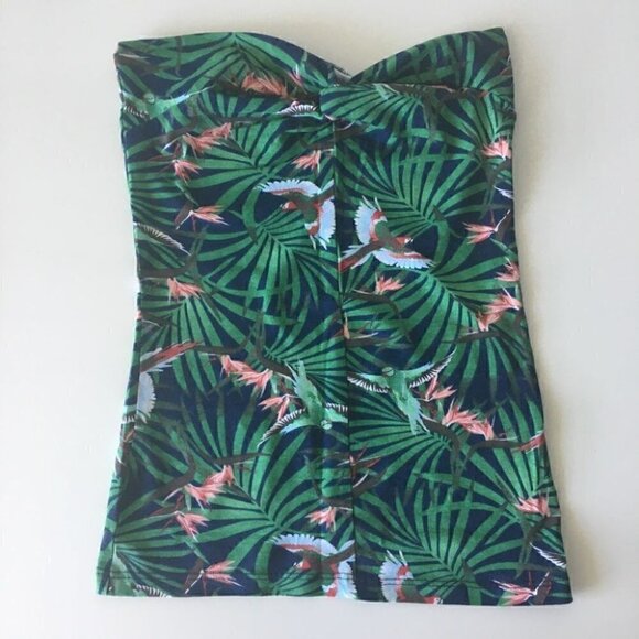 🌴Tropical Forest Themed Tube  Top - Picture 4 of 5